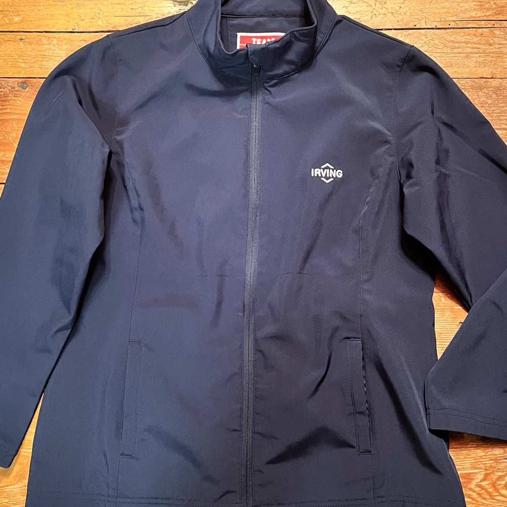 Irving Men's Large  Water Resistant Jacket by Team 365 – Navy Blue Windbreaker